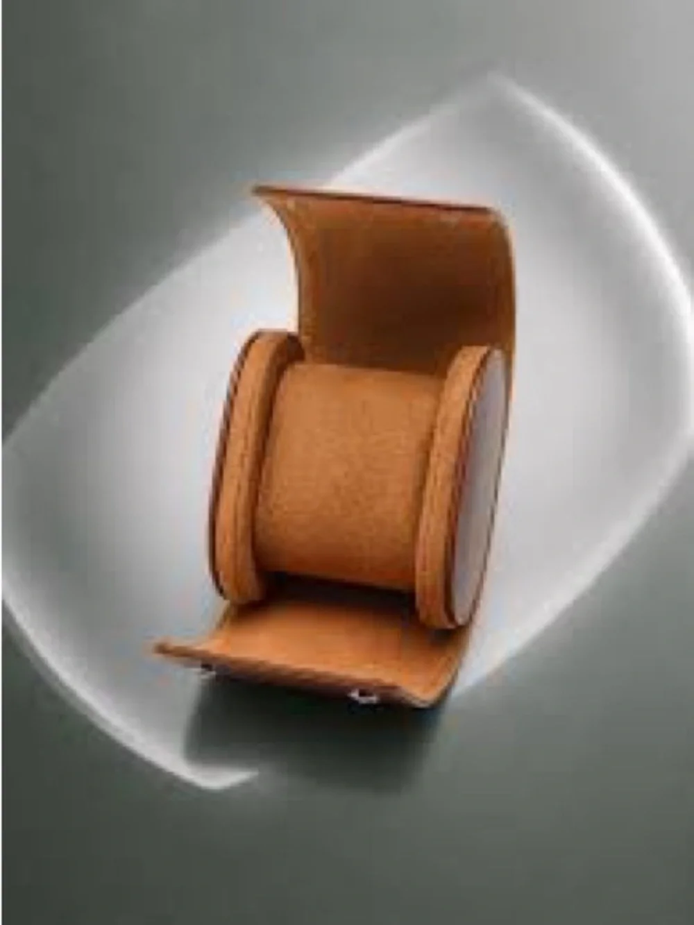 Premium Tan Leather Single Travel Watch Case